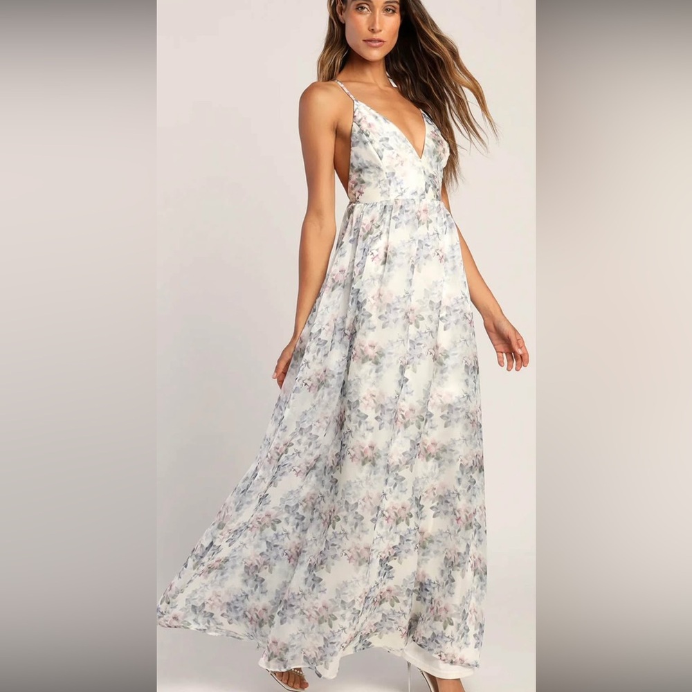 Lulu's Pastel Floral Maxi Dress